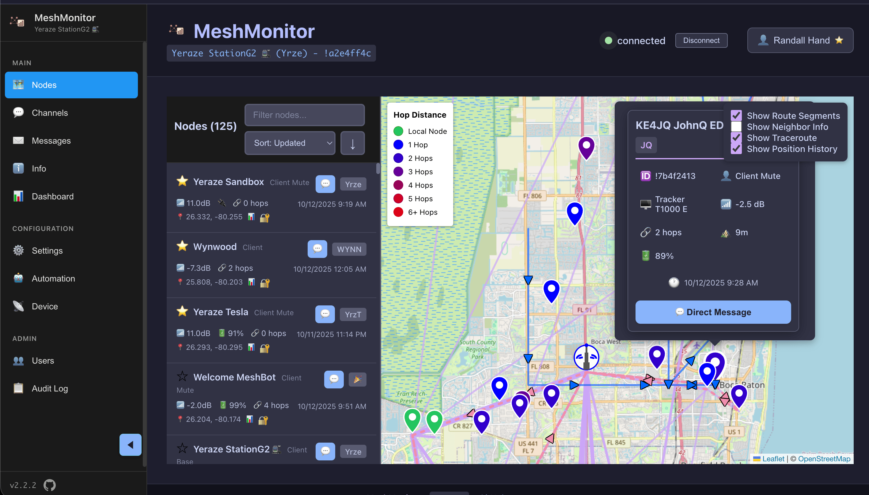 MeshMonitor Interface