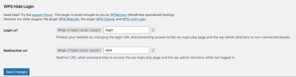 wps hide login 插件设置