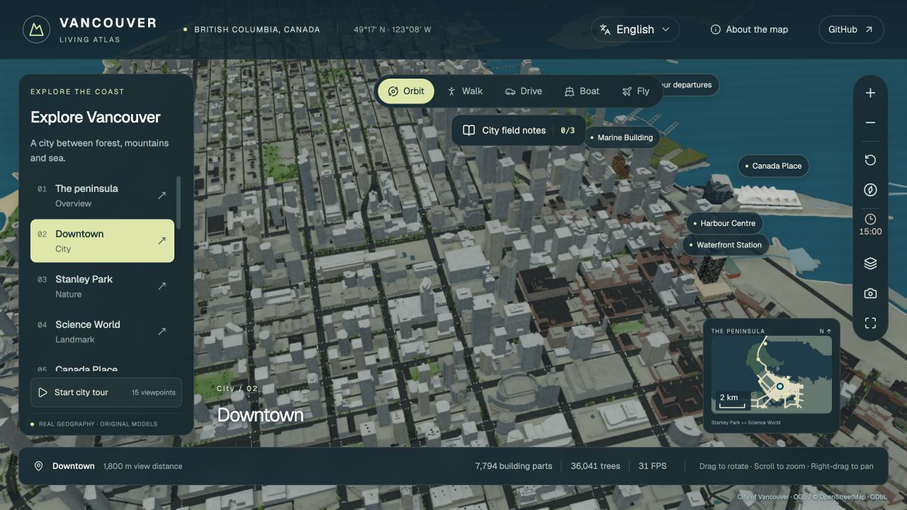 Vancouver Living Atlas：五种方式探索温哥华