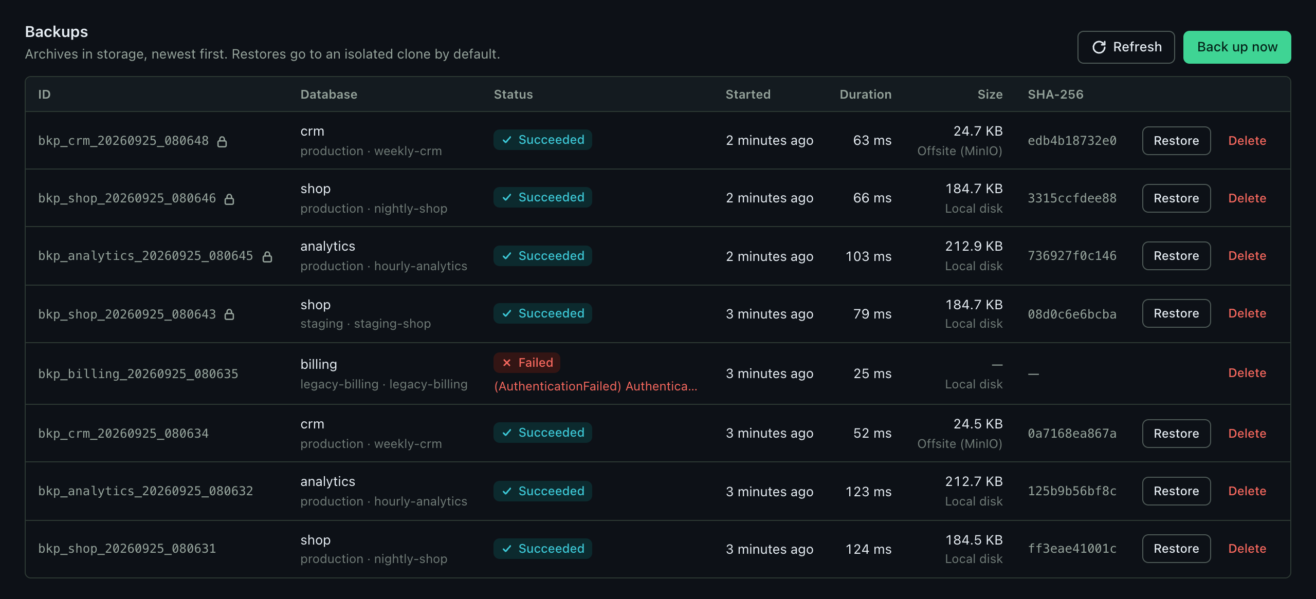 Backups