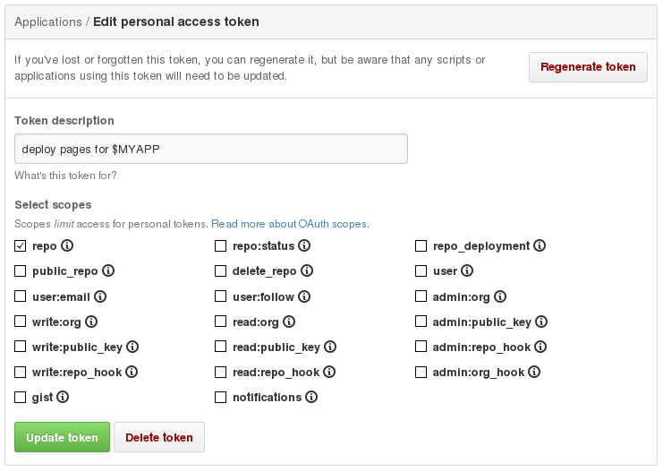 github token setting