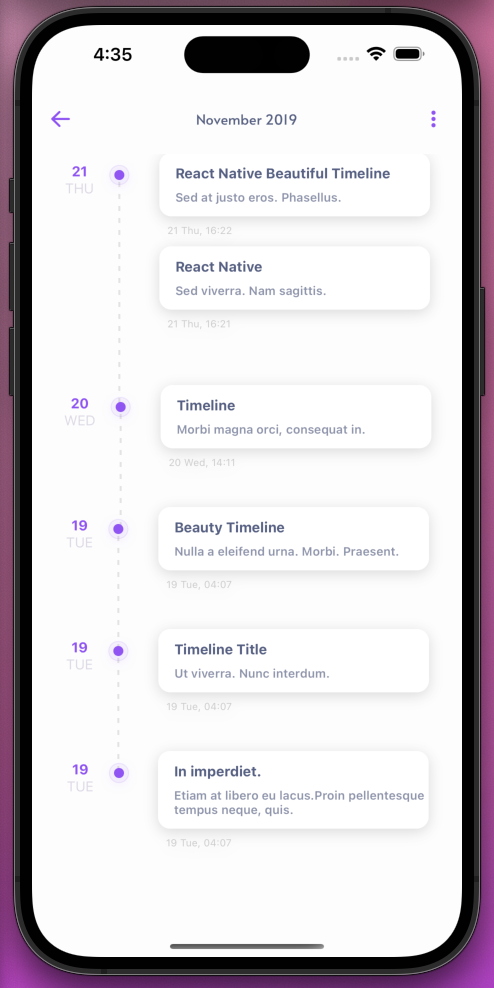 React Native Beautiful Timeline