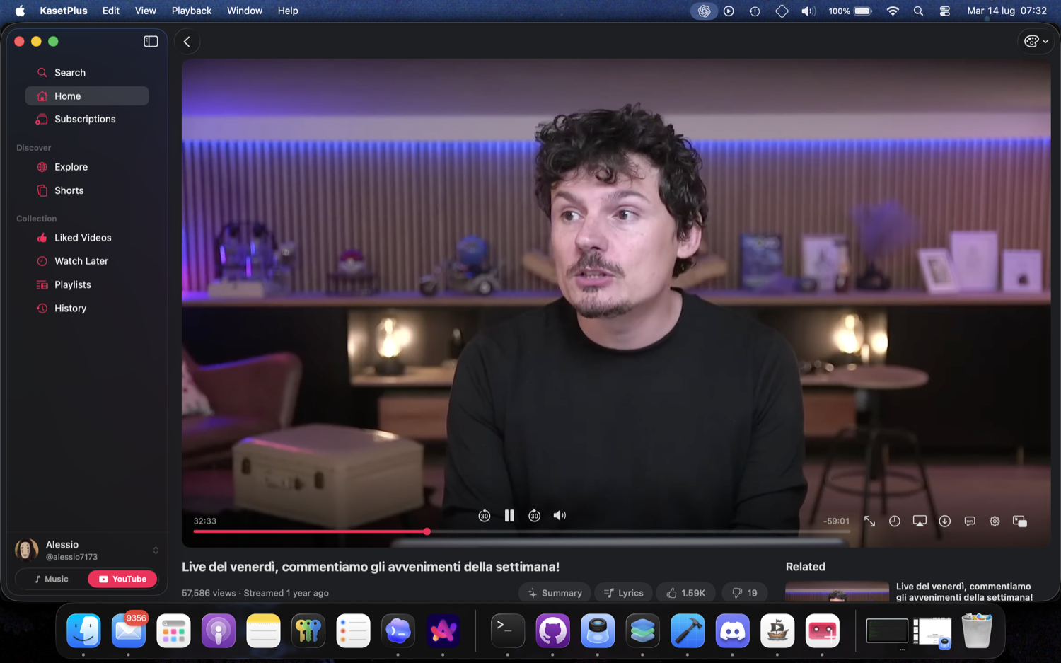 Playback controls on the video