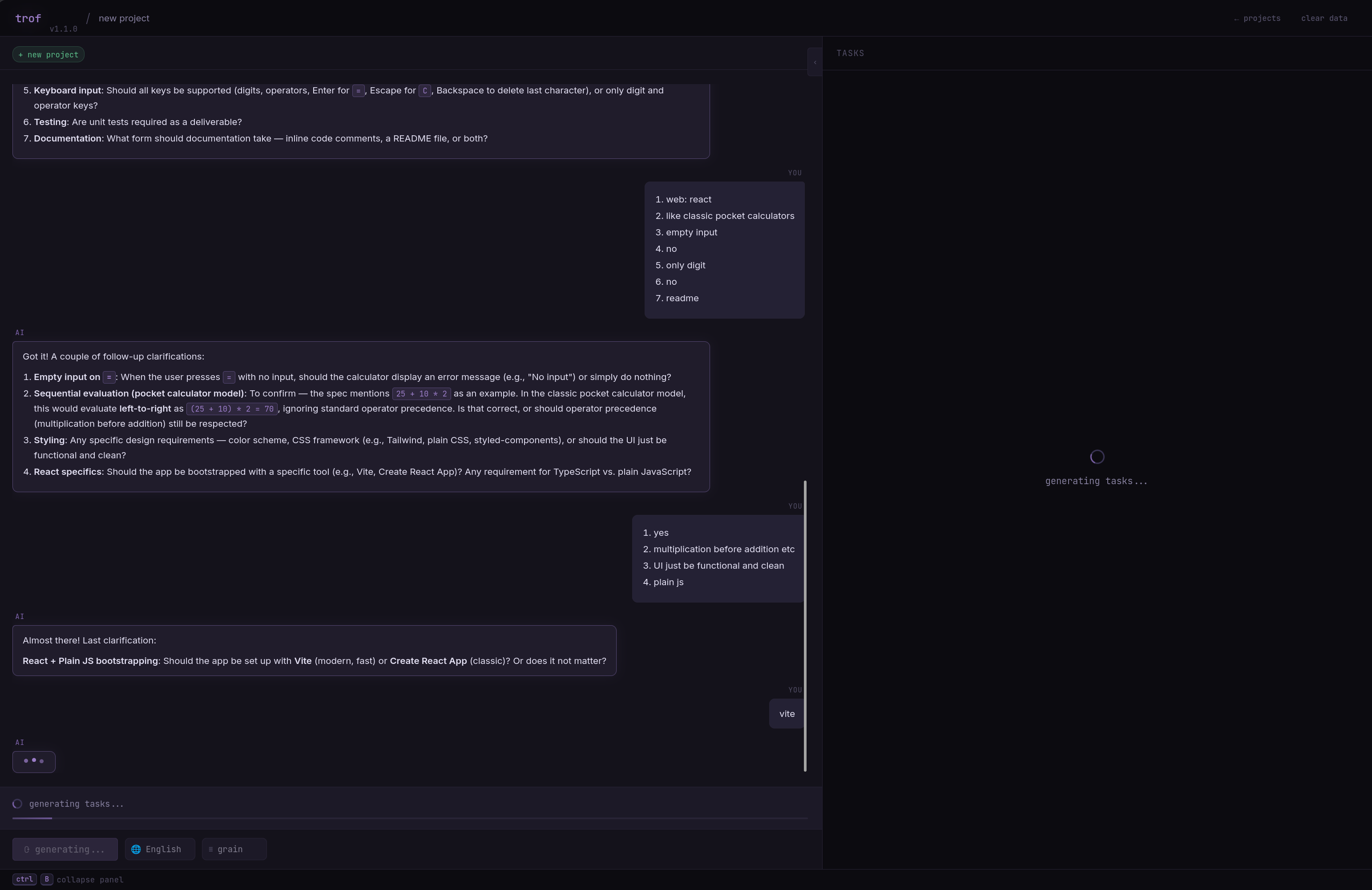 Answering the questions