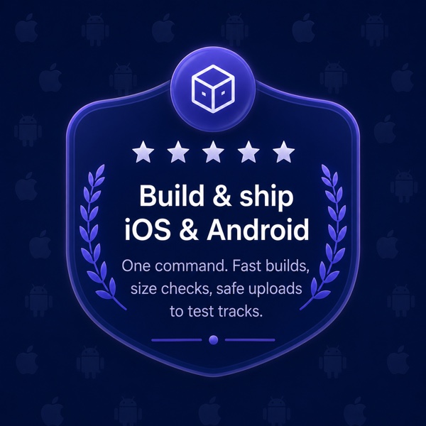 Build & ship iOS & Android — one command, fast builds, size checks, safe uploads to test tracks