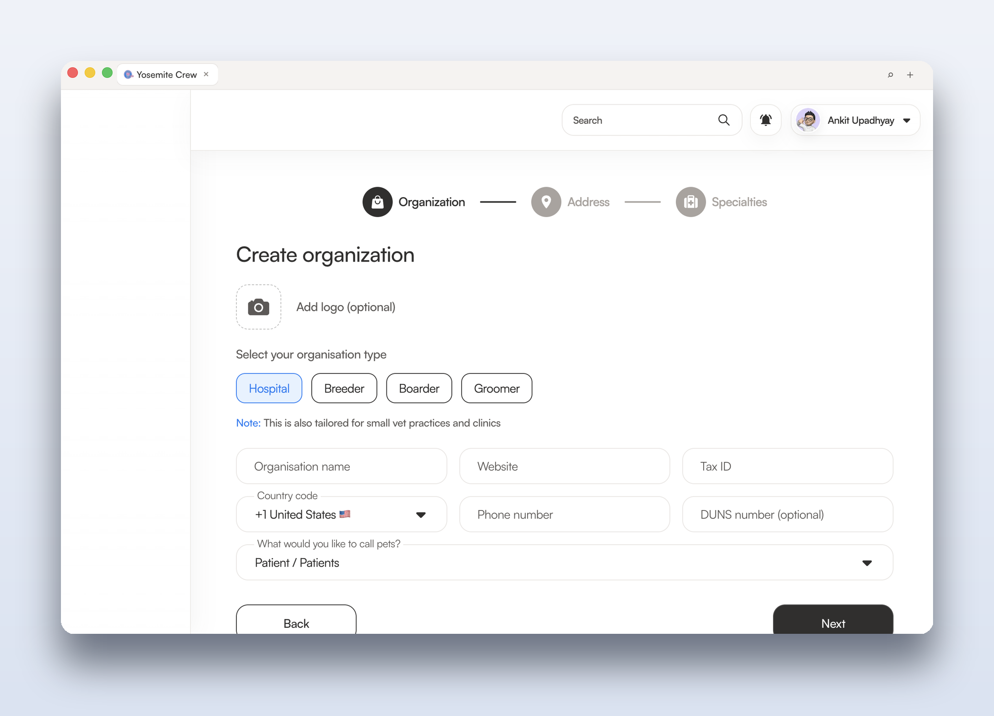 Organization onboarding