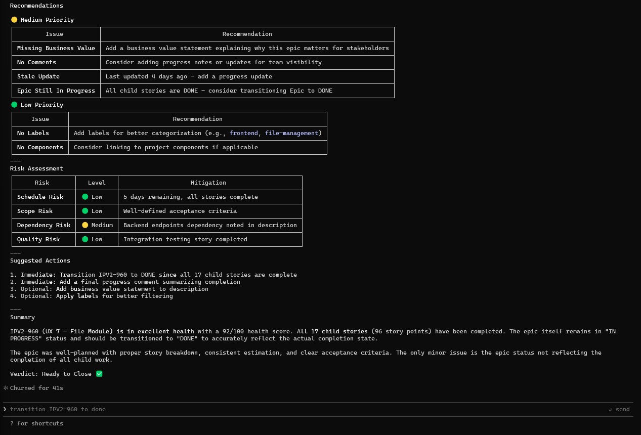 Scrum guidance with actionable recommendations