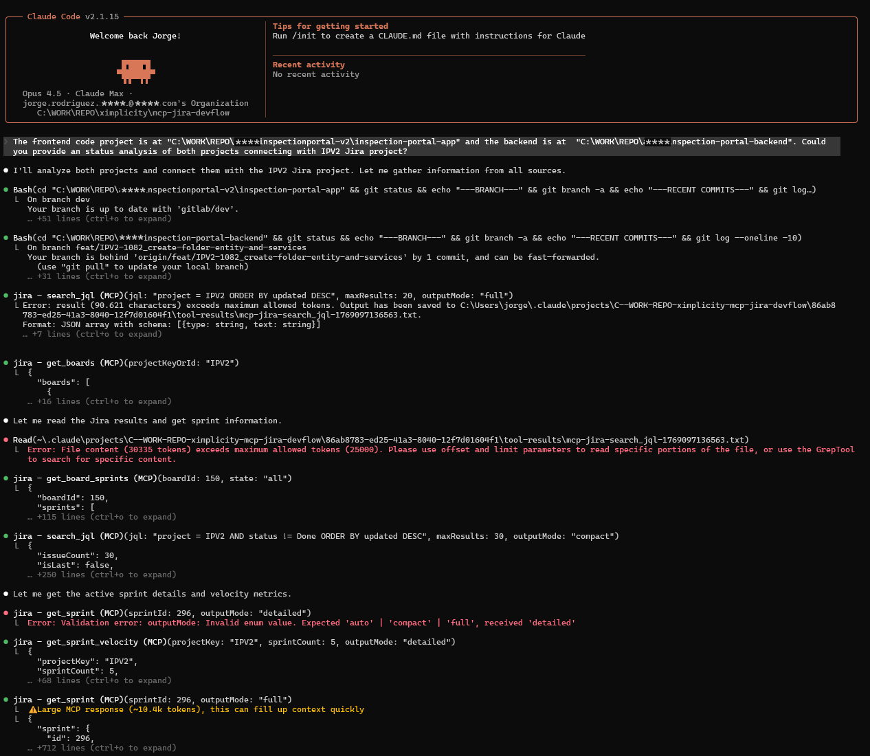 MCP Jira DevFlow uses Git and Jira API integration to analize several Git Project