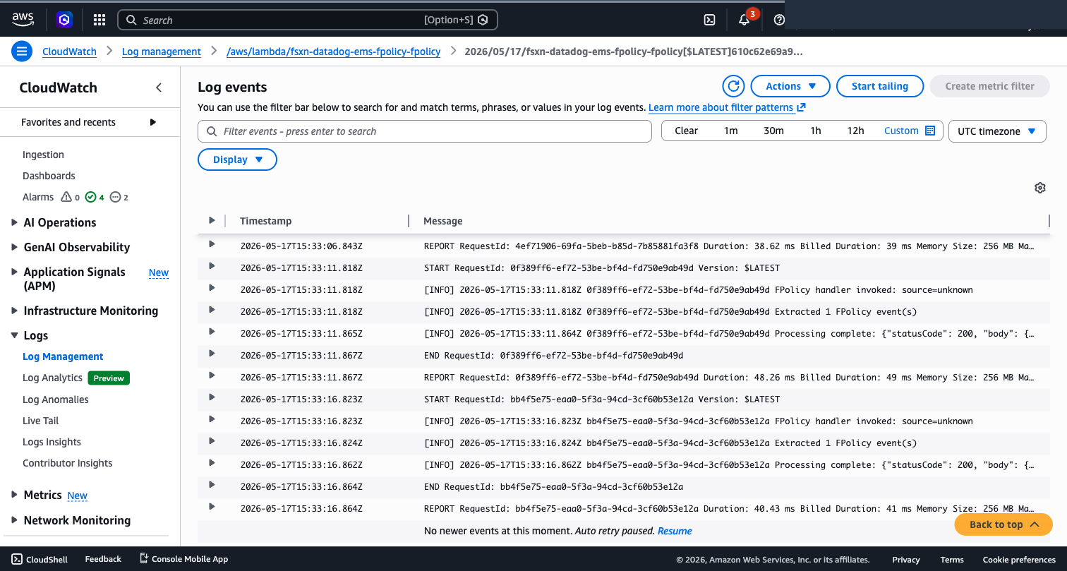 Lambda CloudWatch Logs