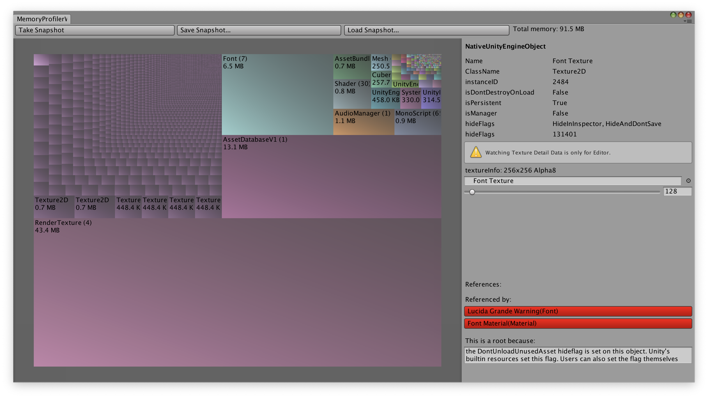 Unity内存调试工具MemoryProfiler\label{mp}