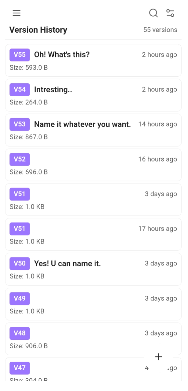 List View in Light Mode