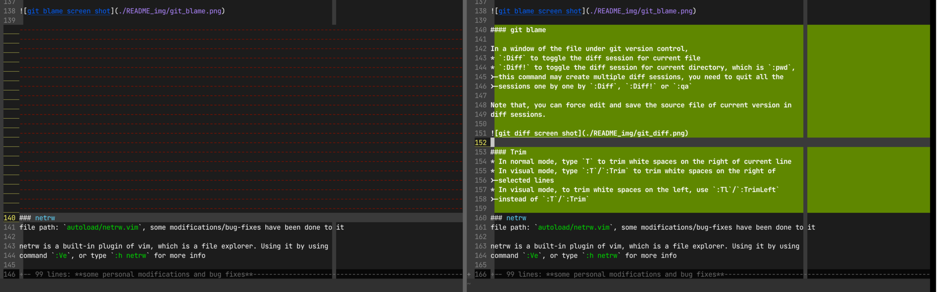 git diff screen shot