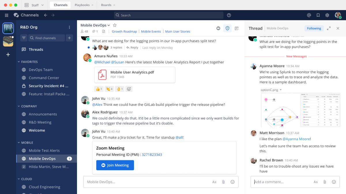 Screenshot of Mattermost