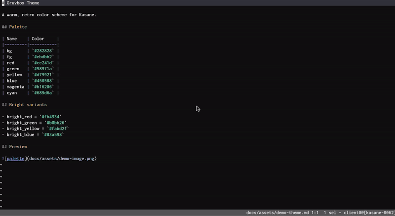 Kasane demo — cursor-line and color-preview running as WASM plugins