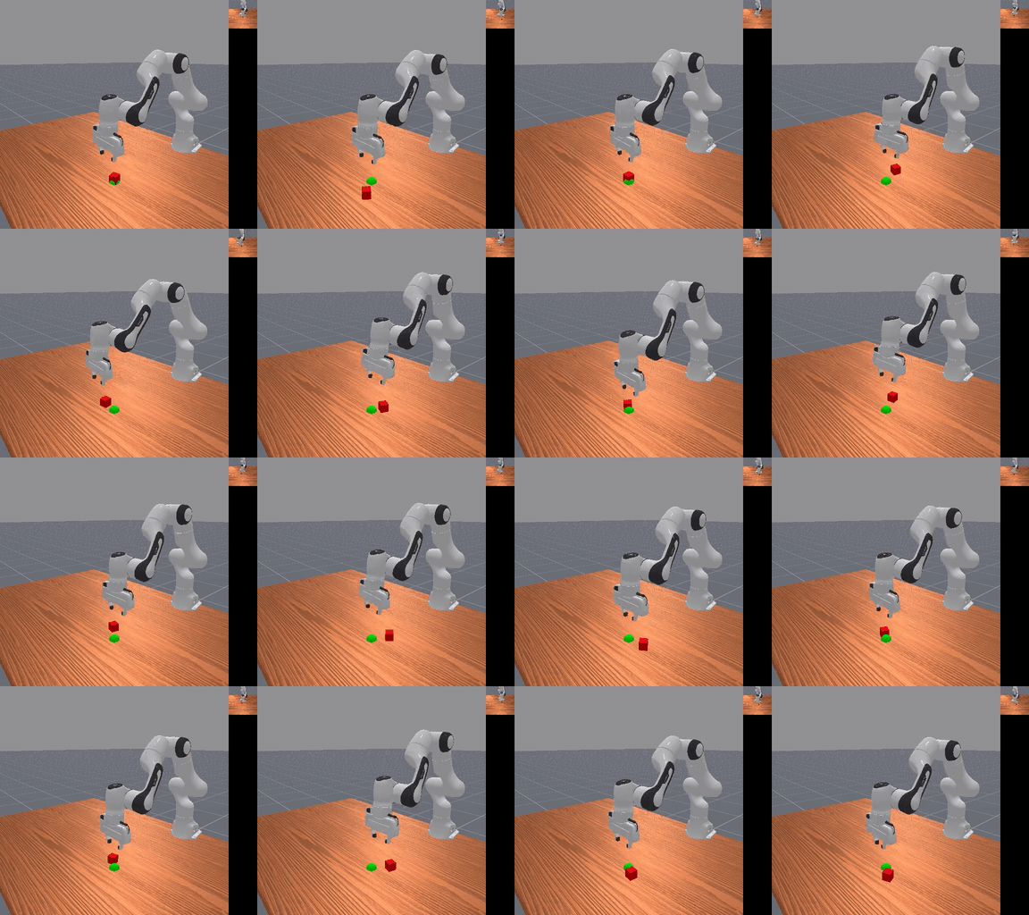 Panda robot arm lifting a cube in ManiSkill simulation