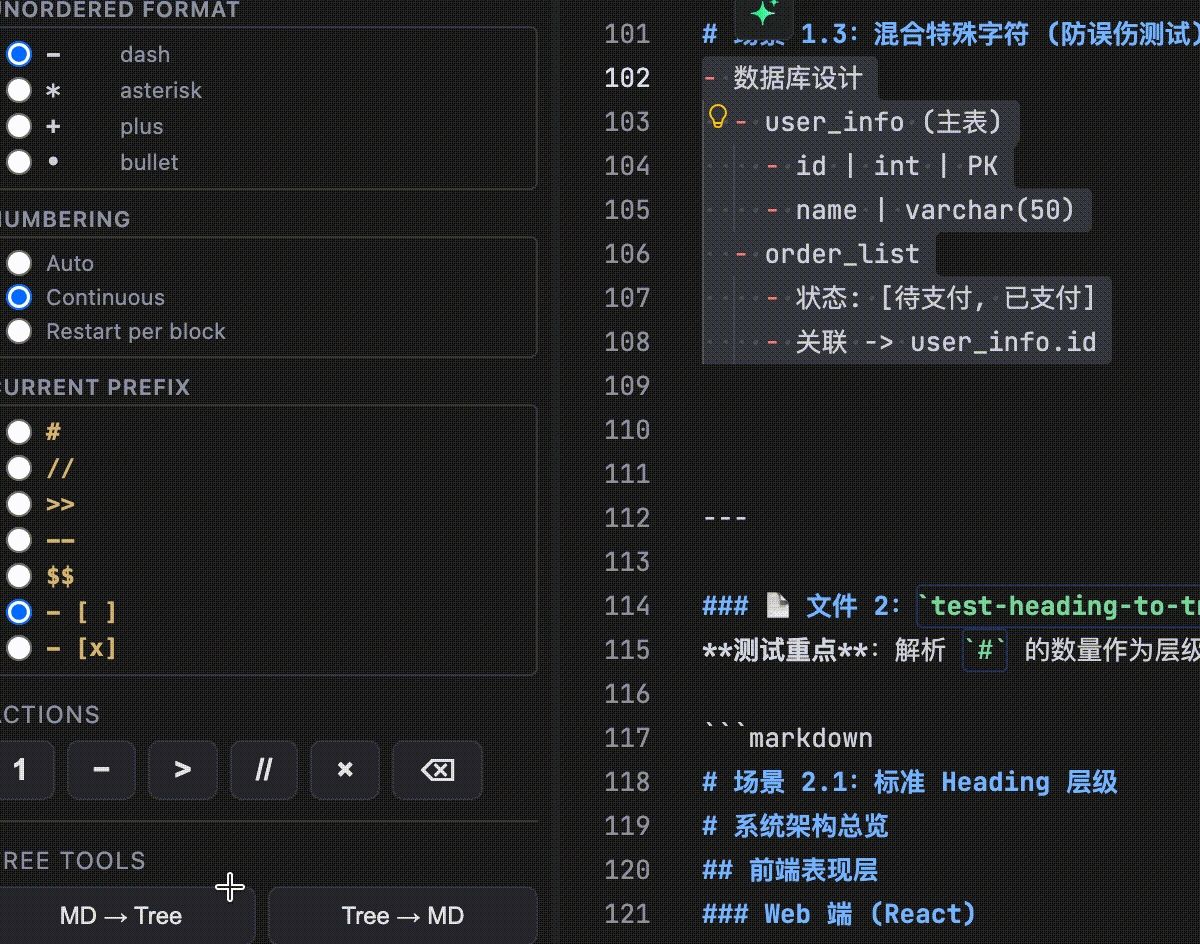 Markdown → ASCII Tree (headings)
