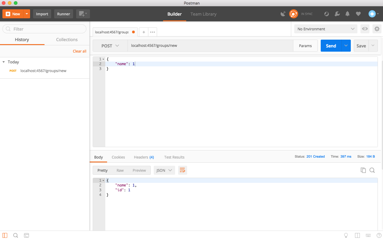 Screenshot of Postman