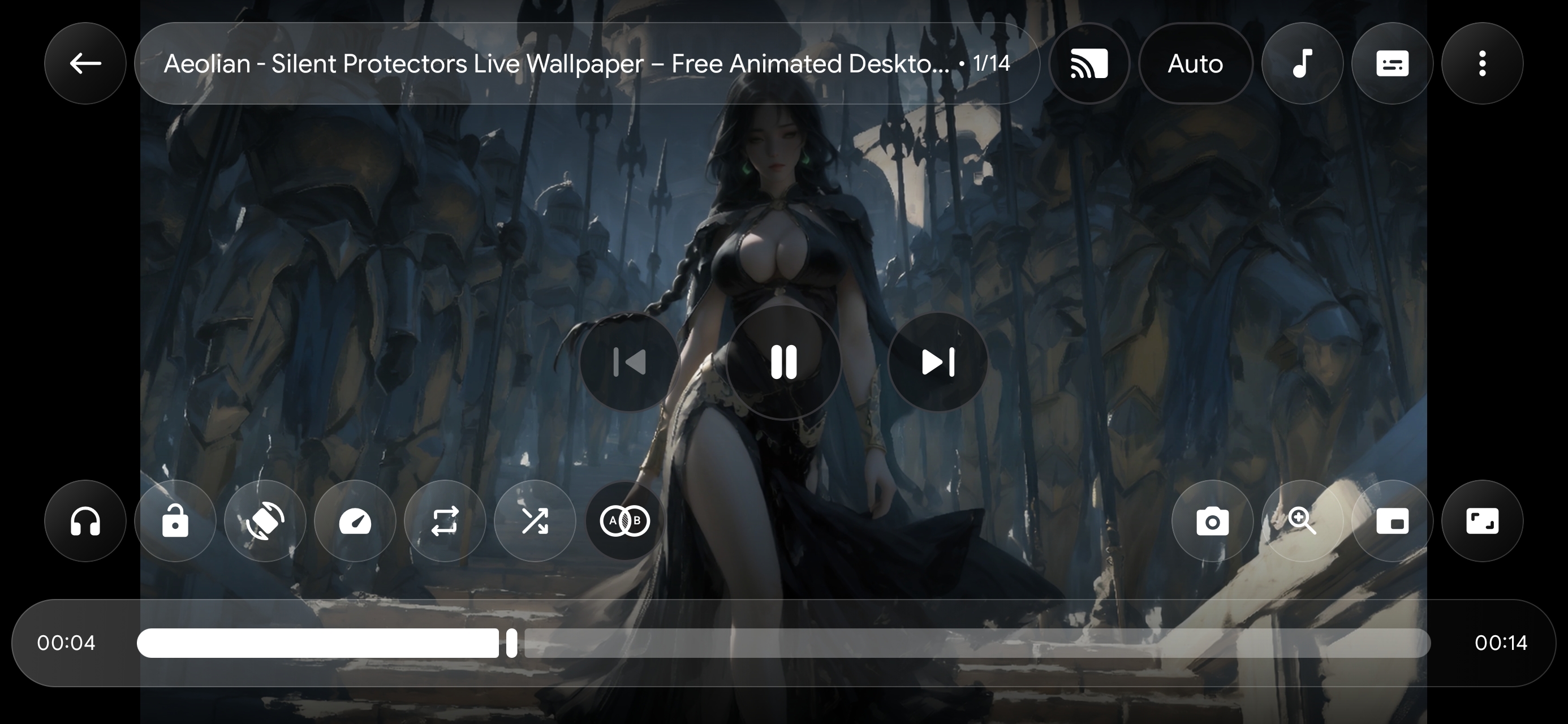 Mpv∞ player with translucent controls and seekbar