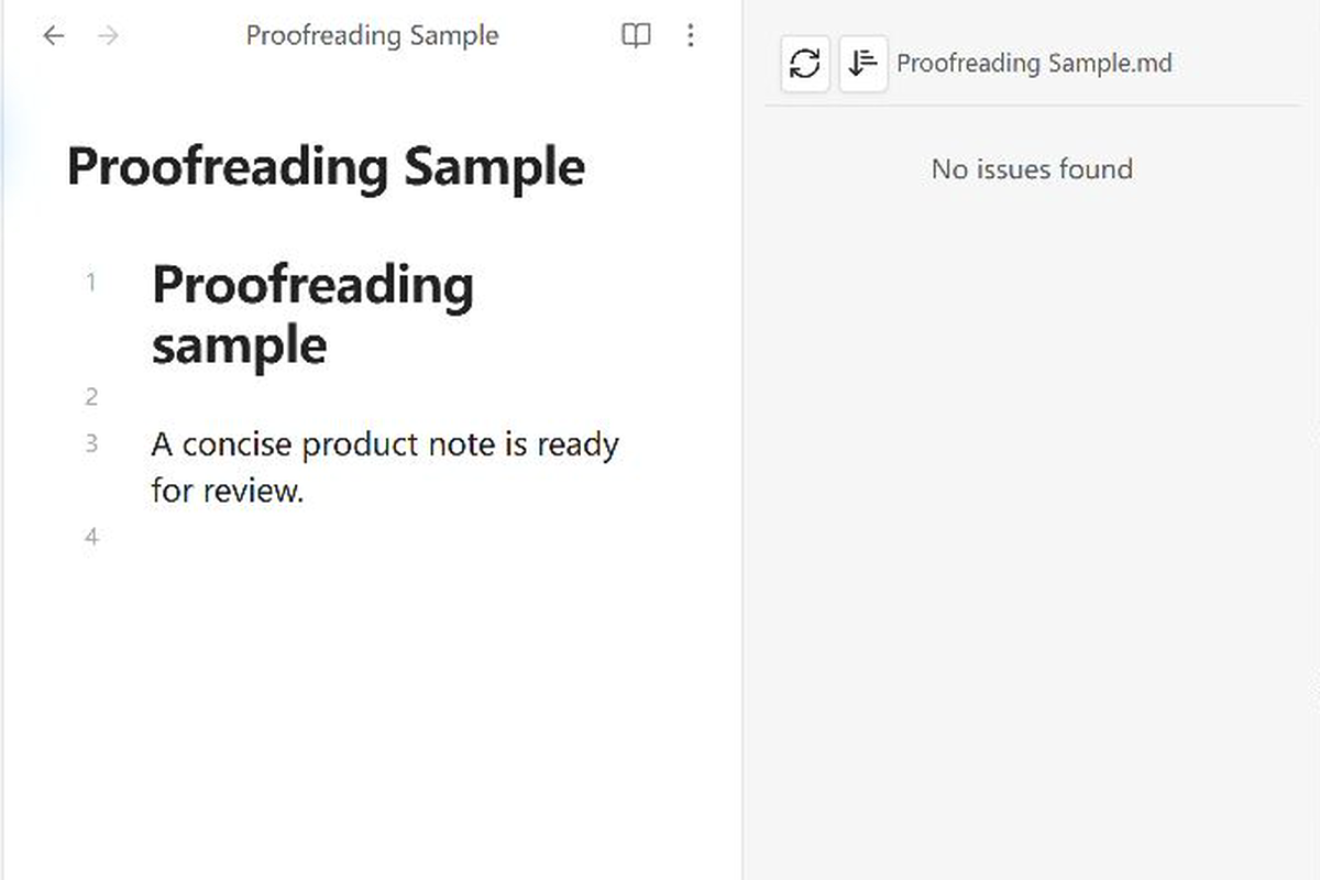 DocWen proofreading sidebar