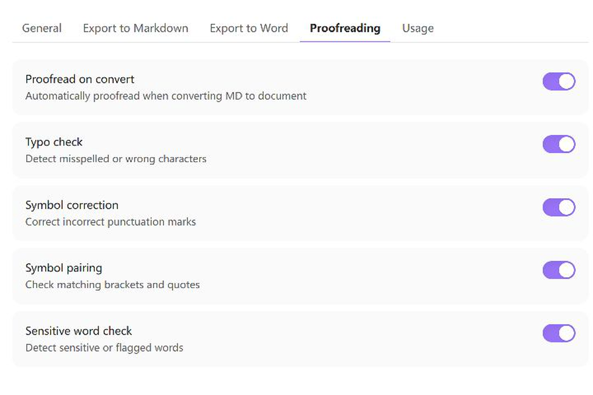 DocWen Assistant top-tab settings