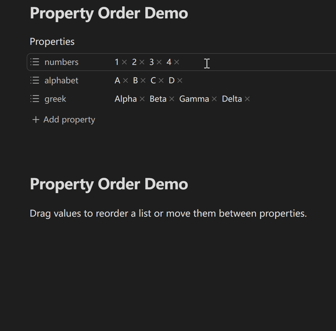 Move a value between properties