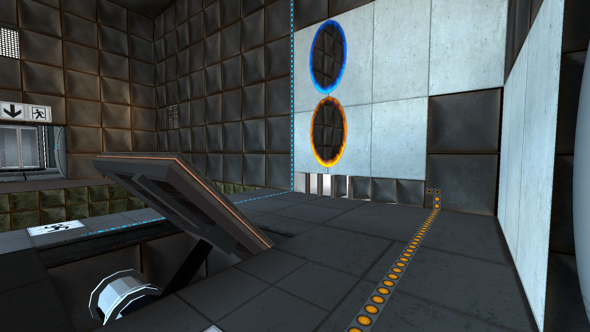 Wall tiles in the final room flip from portal proof to portalable.
