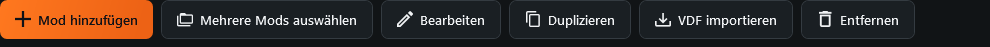 Aktionsleiste: Mehrere Mods auswählen