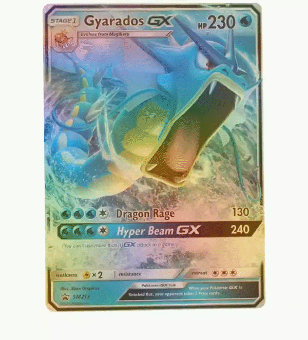 foily, oscillating Gyarados card with package:xl