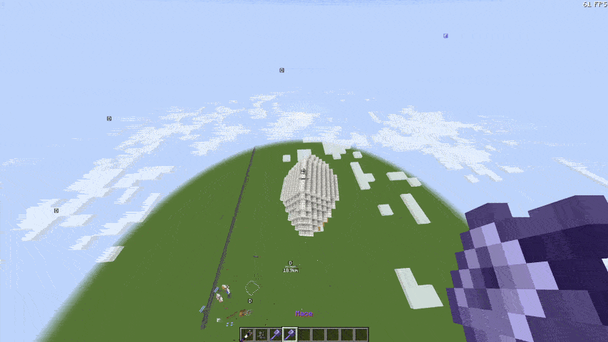 A cow on an airship gets hit with a mace, knocking the airship downwards