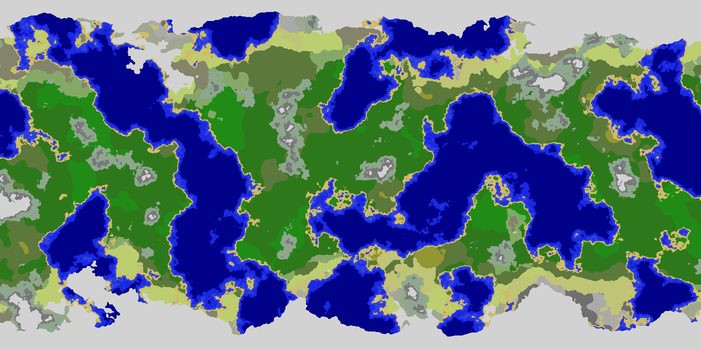 Example map generation with equator and biomes