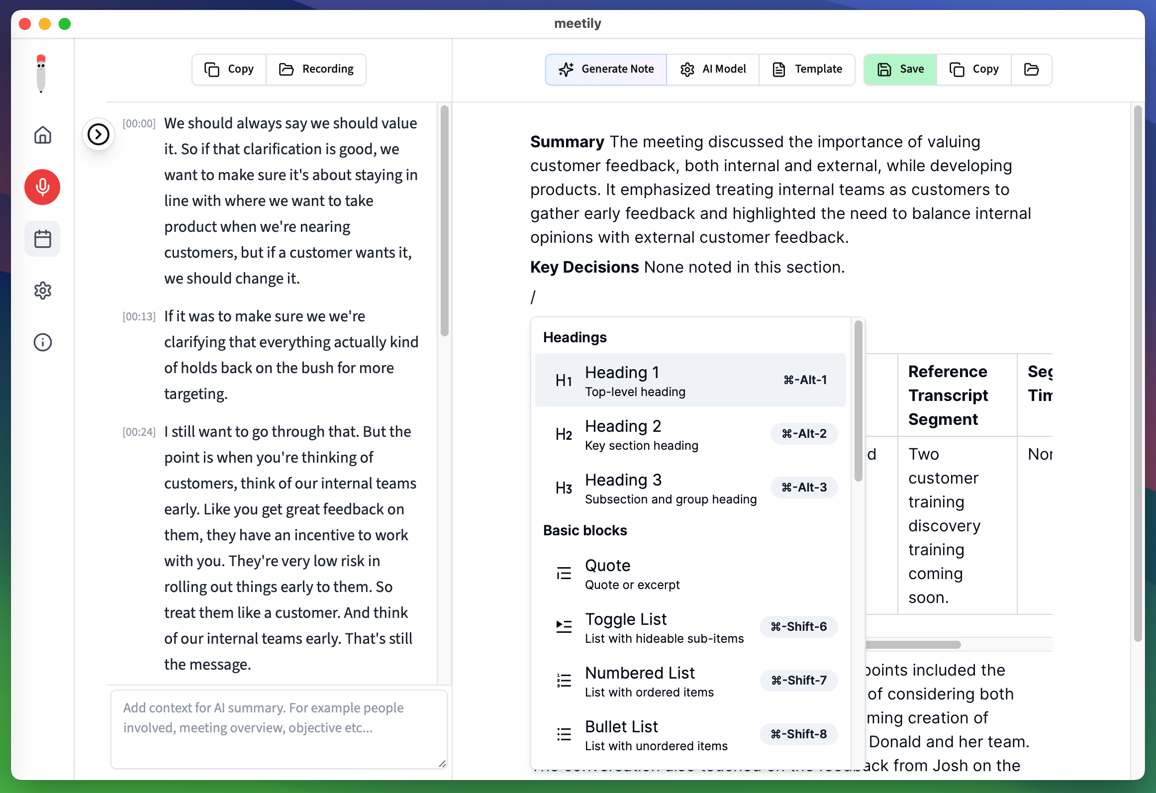 Meetily Editor