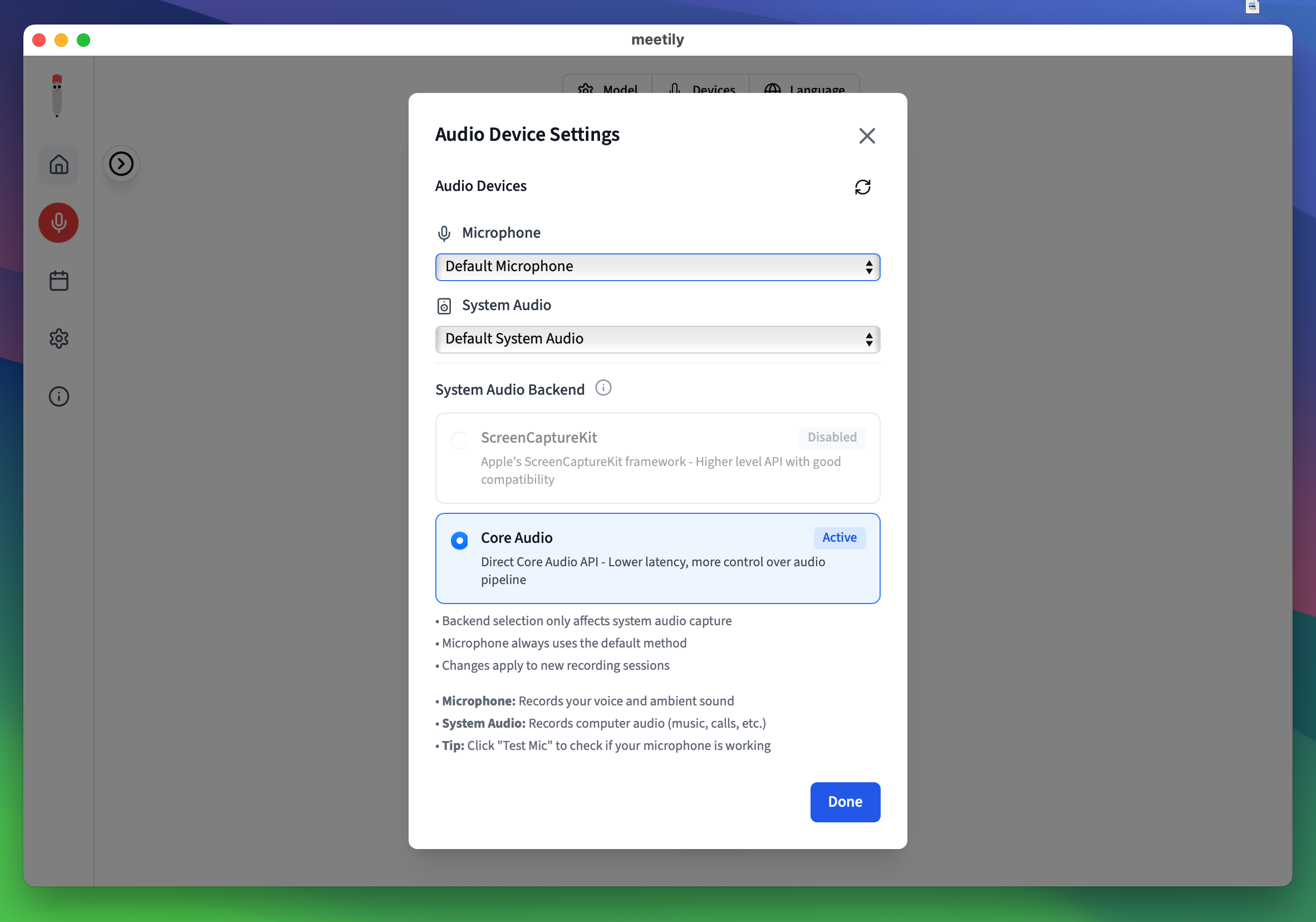 Device selection