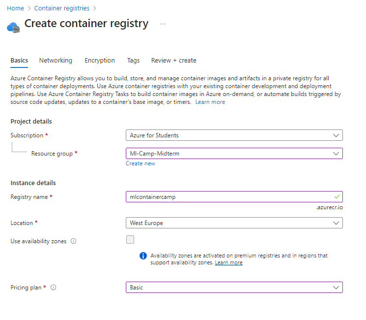 Interface for container registry when you have none