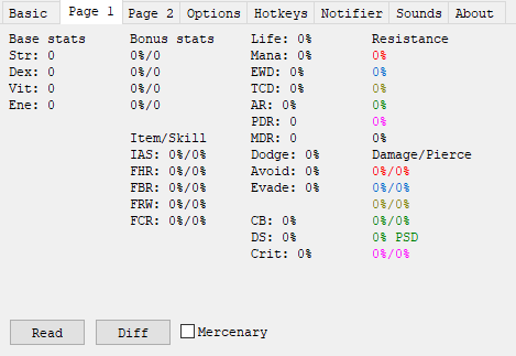 D2Stats window screenshot