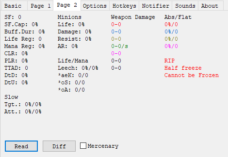 D2Stats window screenshot