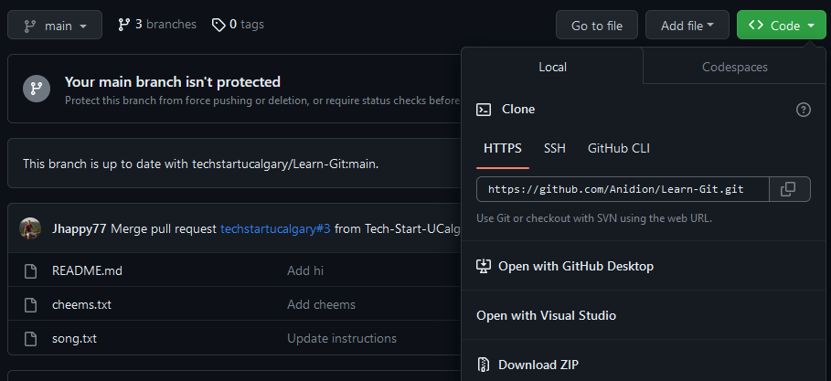 Cloning a repo