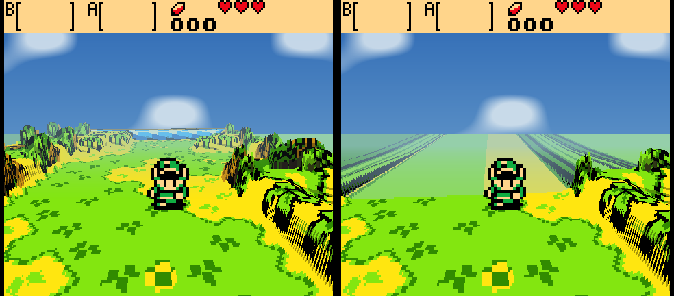 The same step, with and without the remembered room