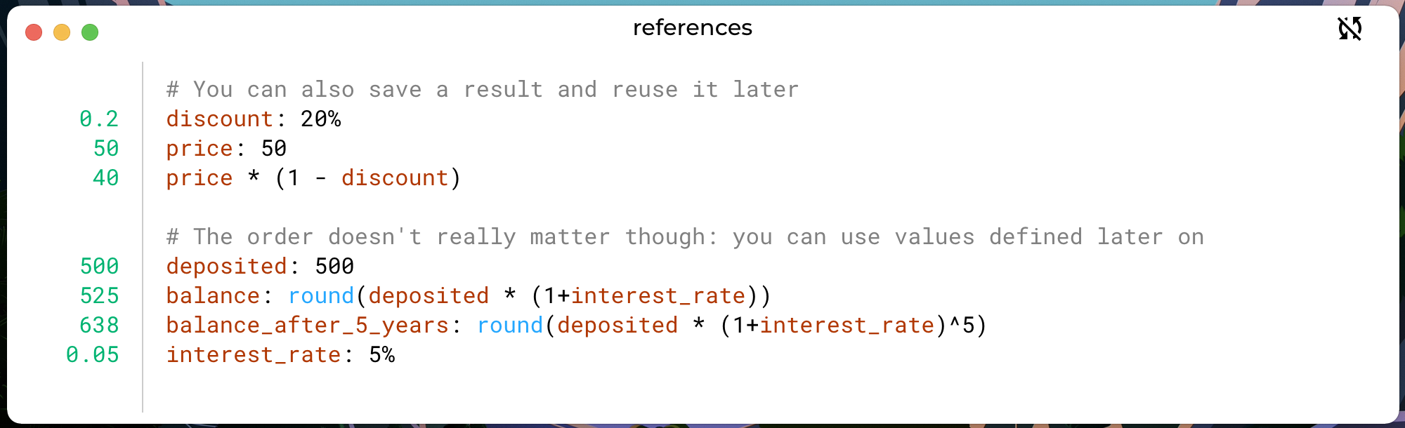 references