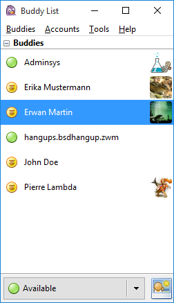 Hangouts contacts in Pidgin