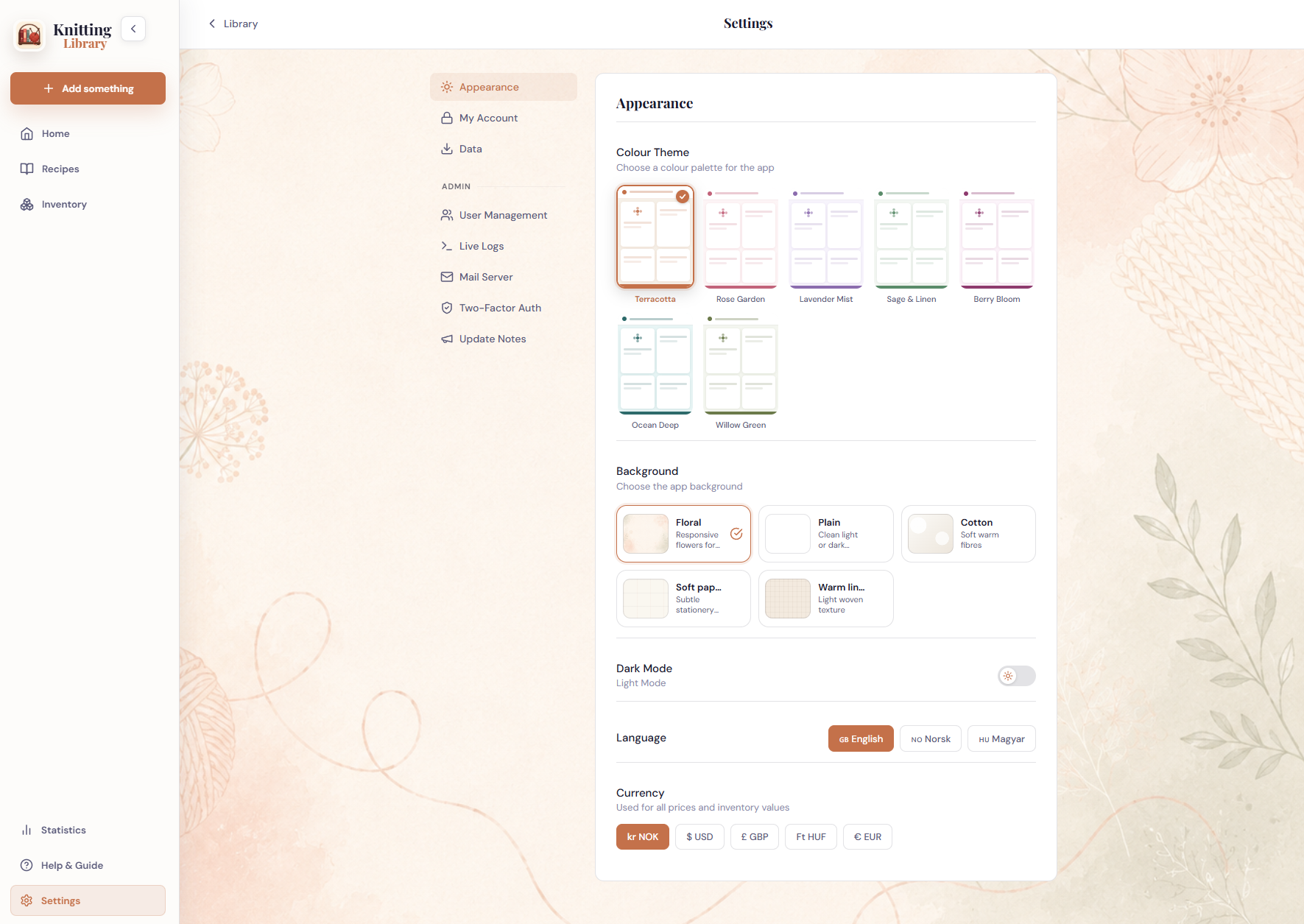 Desktop settings