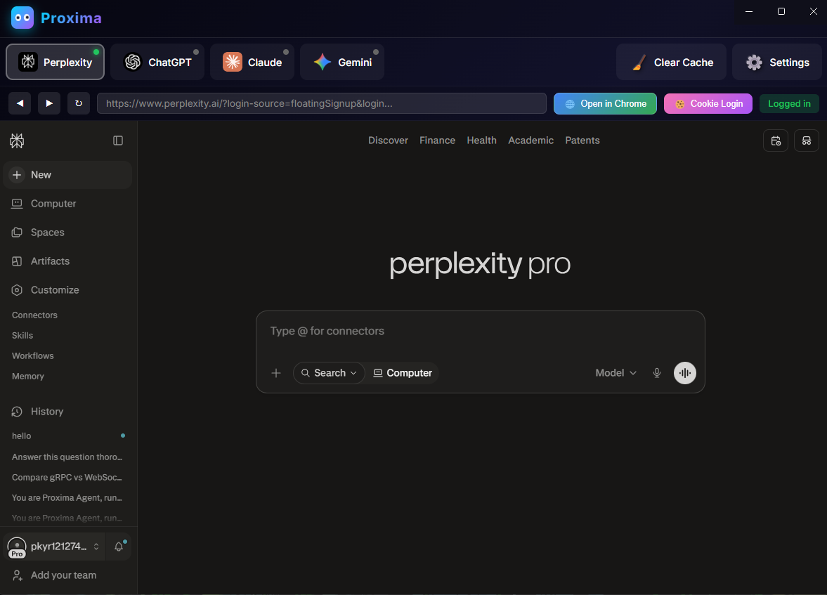 Proxima Status Dashboard