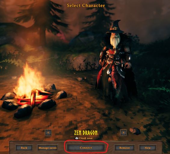 Login screen