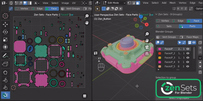 Zen Sets color display in the 3D Viewport and UV Editor