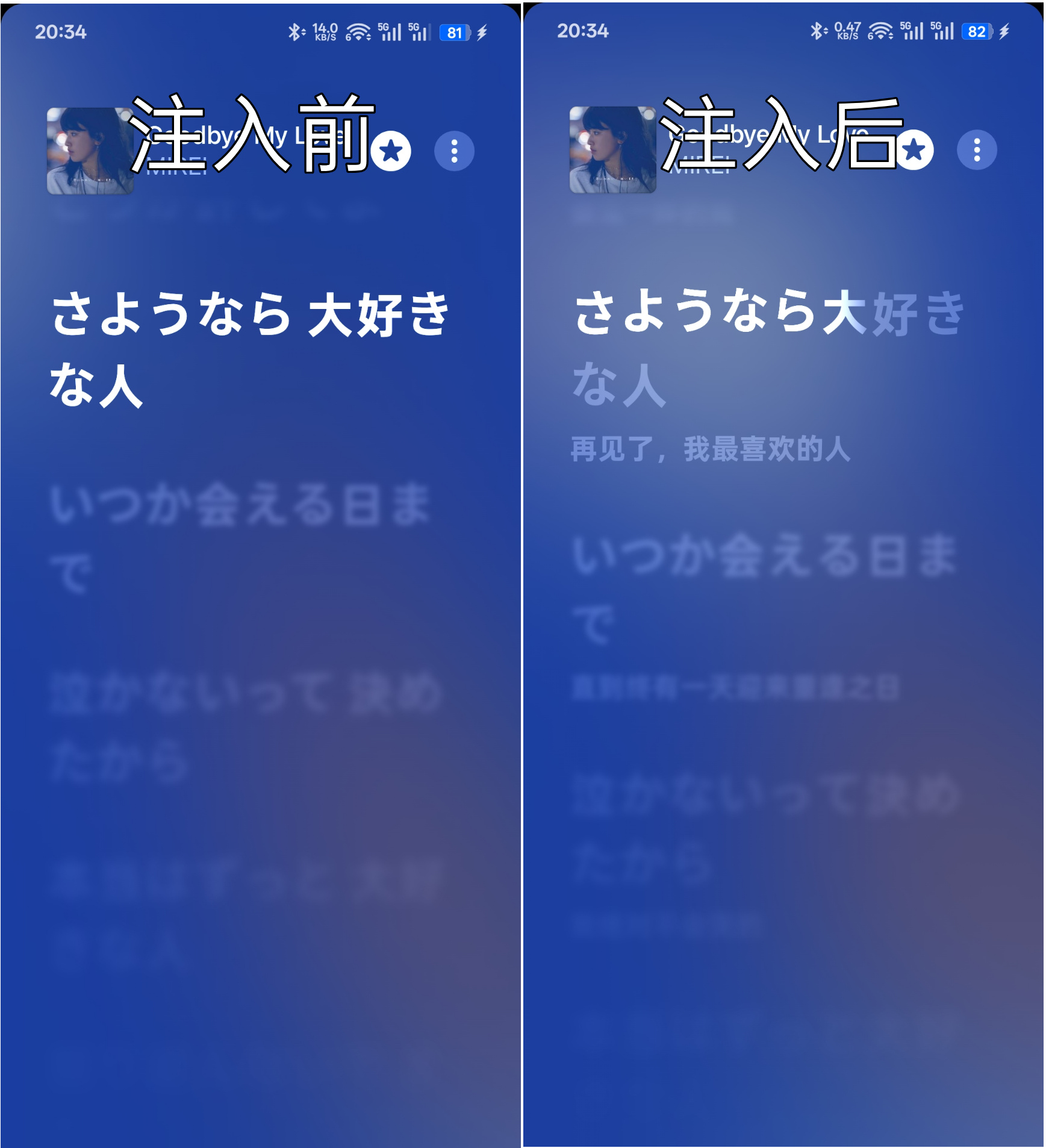自定义歌词注入示例一
