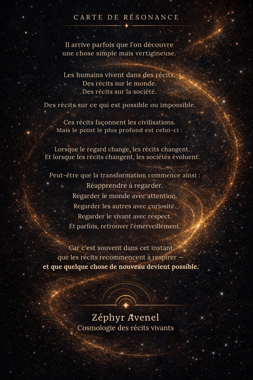Carte de Résonance — Cosmologie des récits vivants