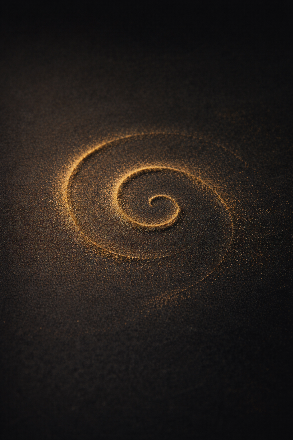 Spirale dorée sur fond sombre