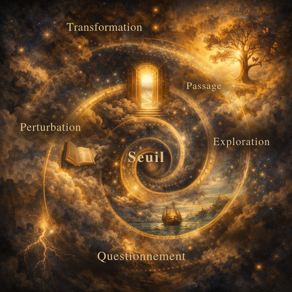 La spirale des passages : Seuil, Perturbation, Questionnement, Exploration, Passage, Transformation