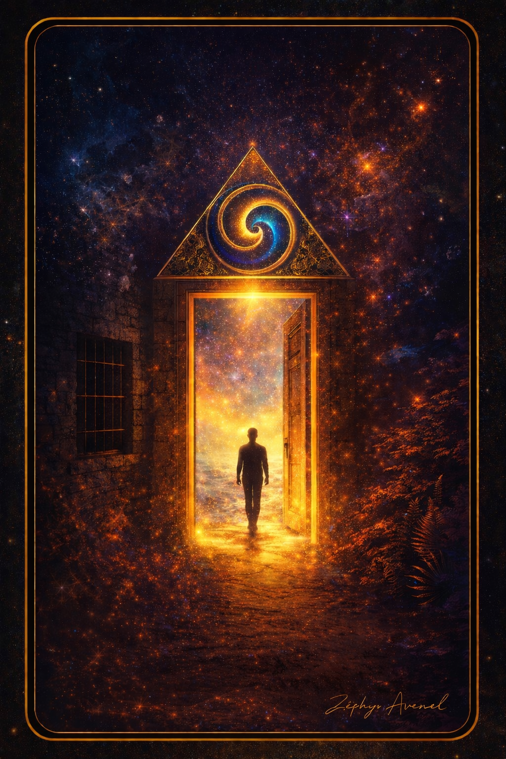 Carte symbolique de Zéphyr Avenel — seuil, spirale et passage