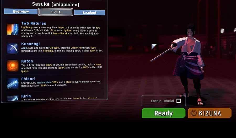 Skills tab